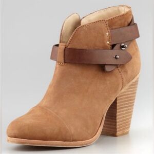 Rag and Bone Harrow Nubuck Suede Ankle Boot Camel Chunky Heel Booties Sz 36 or 6
